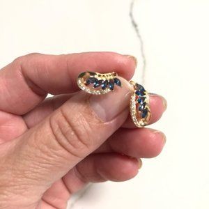 18k Gold Filled Crystal Huggie Earrings